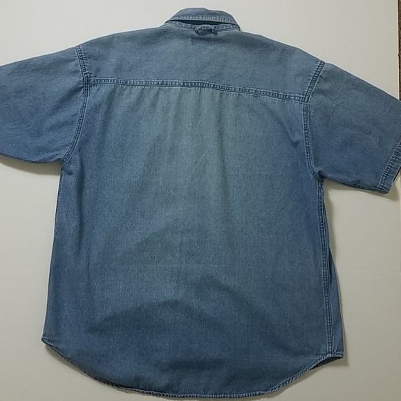 Pacific scene size large denim short sleeve shirt - Picture 6 of 7